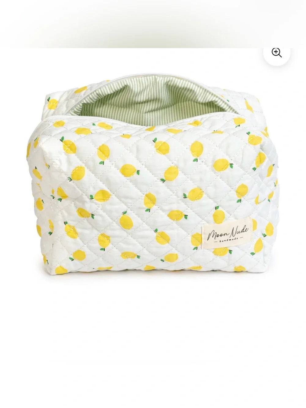 Moon Nude Quilted Lemon Cosmetic Pouch - White & Yellow